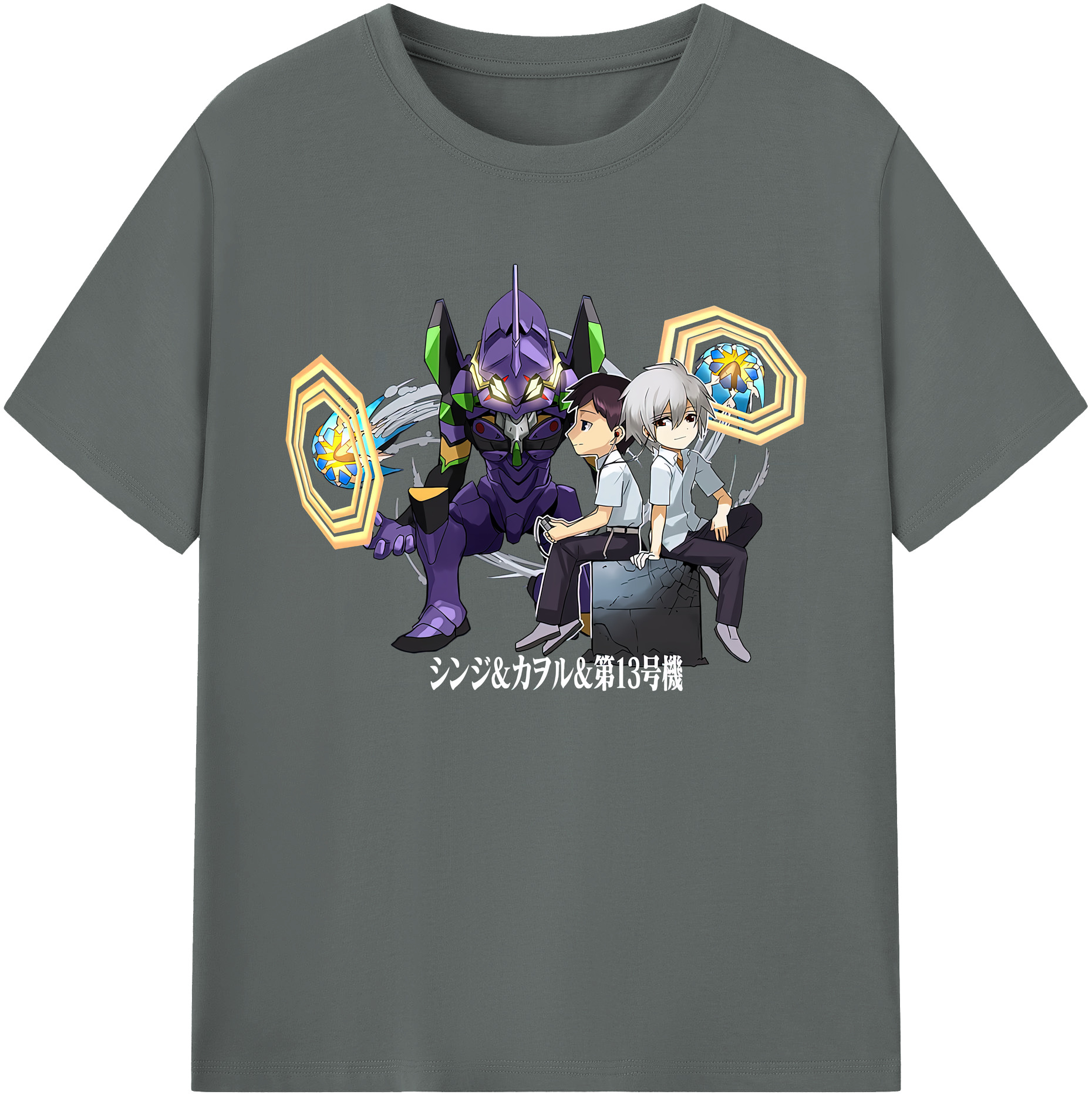（画像用） EVA 新世紀エヴァンゲリオン 綿100％ メンズ半袖Tシャツ｜肌触りやわらか＆通気性